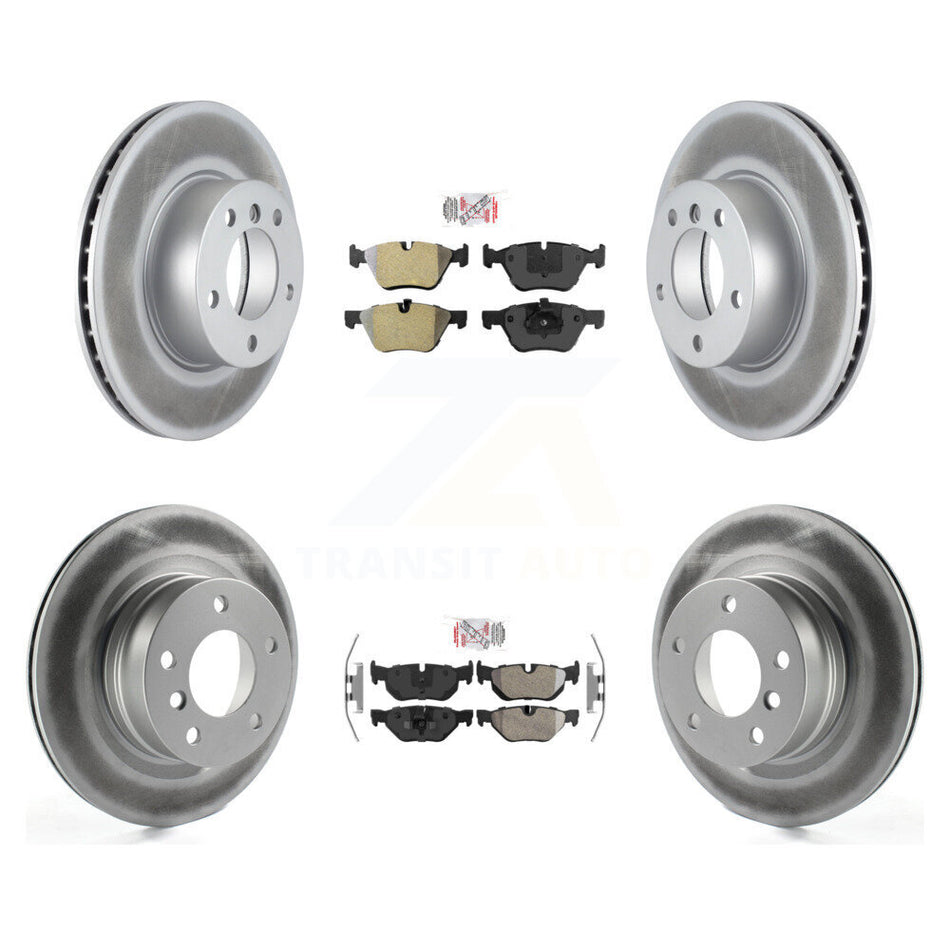 Front Rear Semi-Metallic Pads And Coated Disc Brake Rotors Kit For 2008-2013 BMW 128i KGA-103331