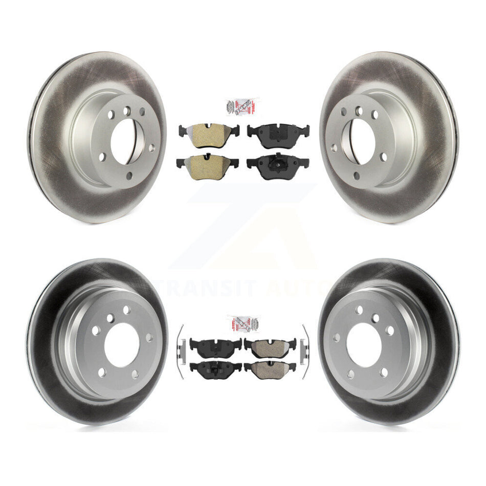 Front Rear Semi-Metallic Pads And Coated Disc Brake Rotors Kit For BMW 328xi KGA-103334