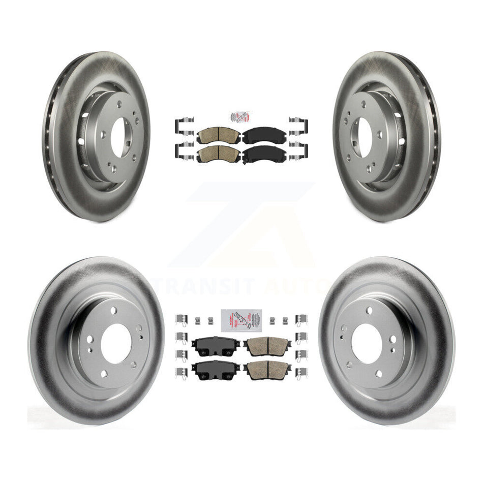 Front Rear Ceramic Pads And Coated Disc Brake Rotors Kit For Mitsubishi Outlander PHEV KGA-103339