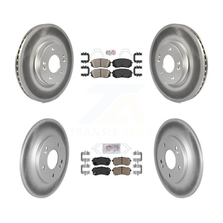 Front Rear Ceramic Pads And Coated Disc Brake Rotors Kit For Hyundai Kona Kia Seltos KGA-103340