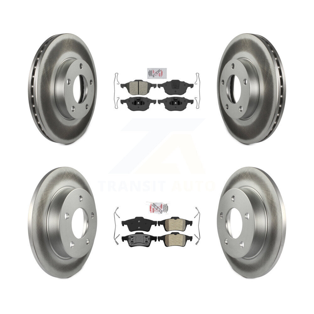 Front Rear Semi-Metallic Pads And Coated Disc Brake Rotors Kit For 2004-2005 Mazda 3 2.0L KGA-103344