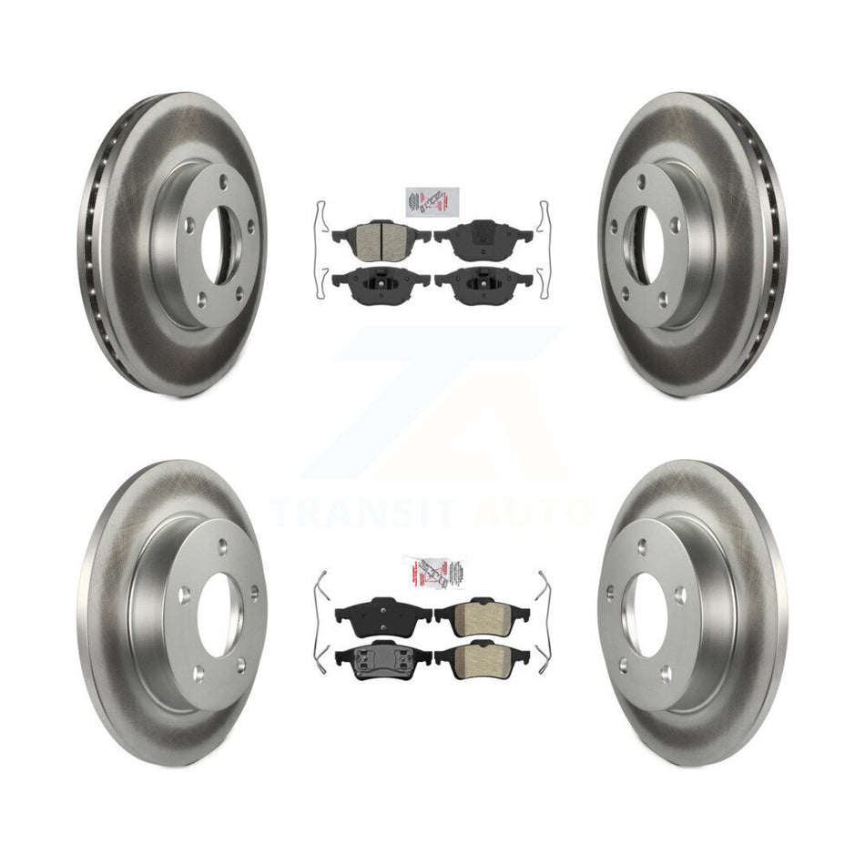Front Rear Semi-Metallic Pads And Coated Disc Brake Rotors Kit For 2004-2005 Mazda 3 2.0L KGA-103344