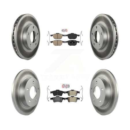 Front Ceramic Rear Semi-Metallic Pad Coat Disc Brake Rotor Kit For 2004-2005 Mazda 3 2.0L KGA-103345