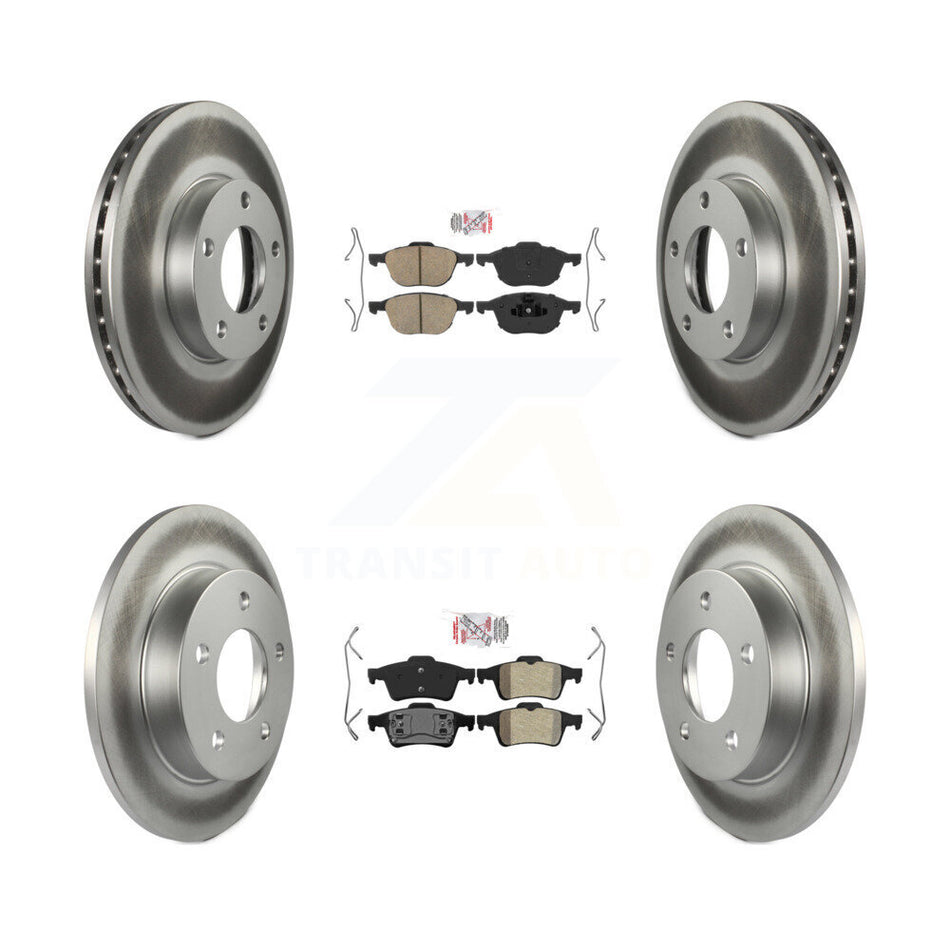 Front Ceramic Rear Semi-Metallic Pad Coat Disc Brake Rotor Kit For 2004-2005 Mazda 3 2.0L KGA-103345
