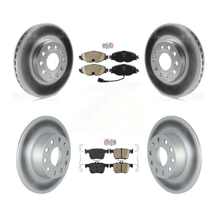 Front Rear Ceramic Pads And Coated Disc Brake Rotors Kit For Volkswagen Jetta Taos KGA-103352
