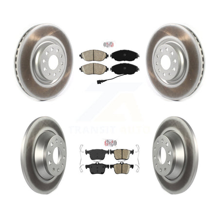 Front Rear Ceramic Pad & Coated Disc Brake Rotors Kit For 2019-2021 Volkswagen Jetta 2.0L KGA-103353