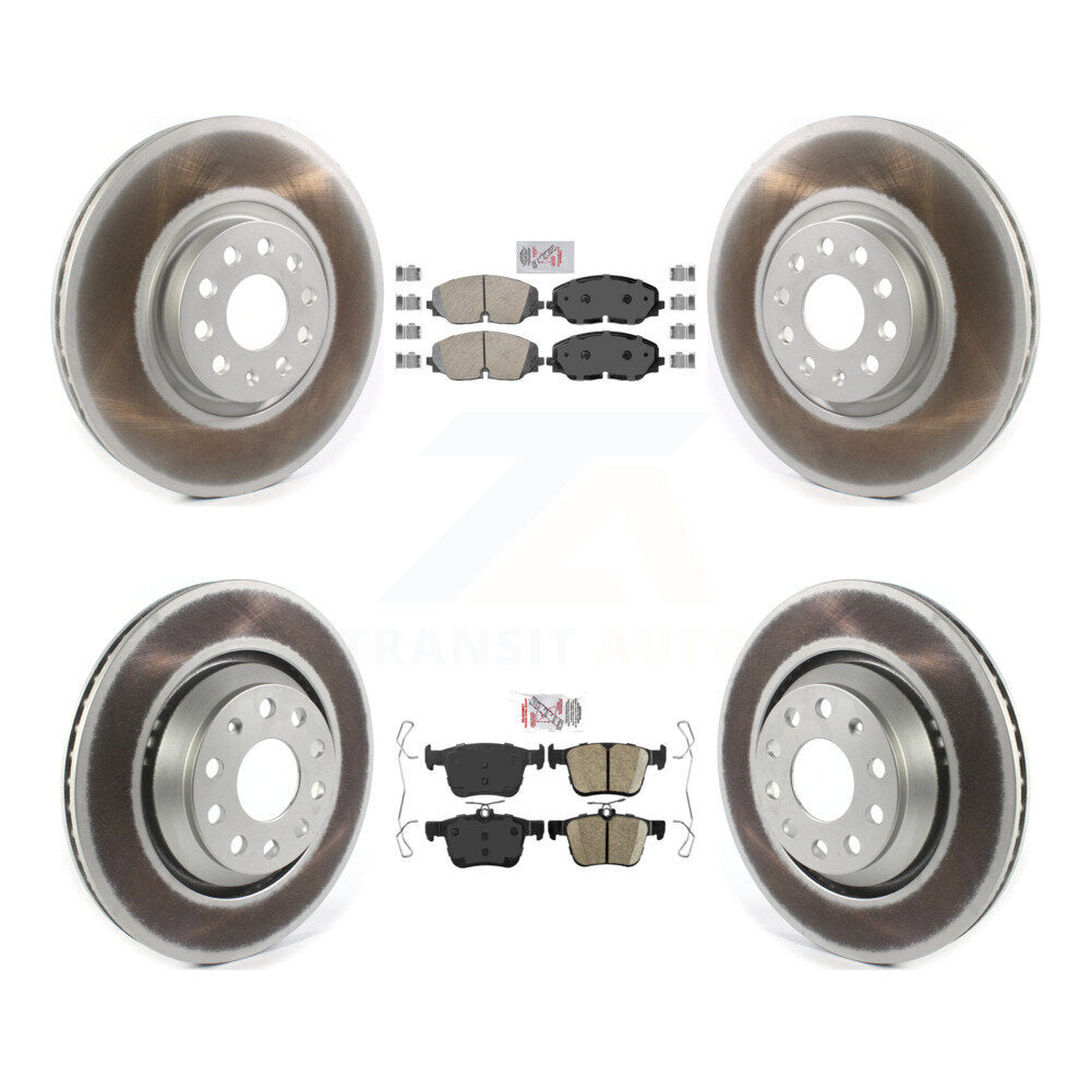 Front Rear Ceramic Pads And Coated Disc Brake Rotors Kit For Volkswagen Atlas Cross Sport KGA-103358