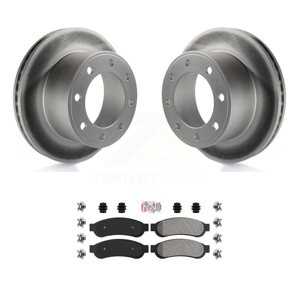 Rear Coated Disc Brake Rotors And Semi-Metallic Pads Kit For Ford F-250 Super Duty F-350 KGA-103370