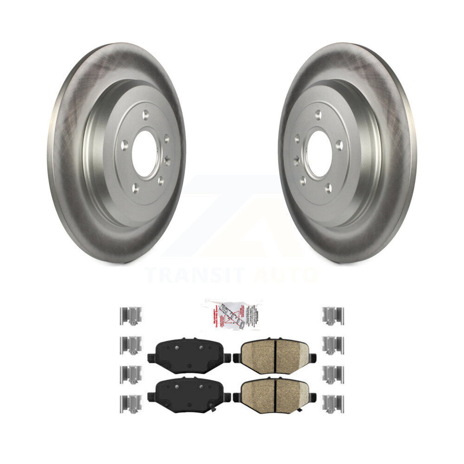 Rear Coated Brake Rotors Ceramic Pad Kit For 2015 Ford Explorer Without Heavy Duty Brakes KGA-103398