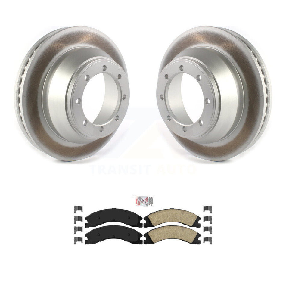 Rear Coated Disc Brake Rotors And Ceramic Pads Kit For Ford E-450 Super Duty KGA-103423