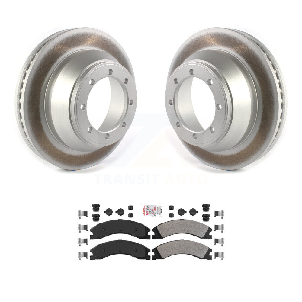 Rear Coated Disc Brake Rotors And Semi-Metallic Pads Kit For Ford E-450 Super Duty KGA-103424