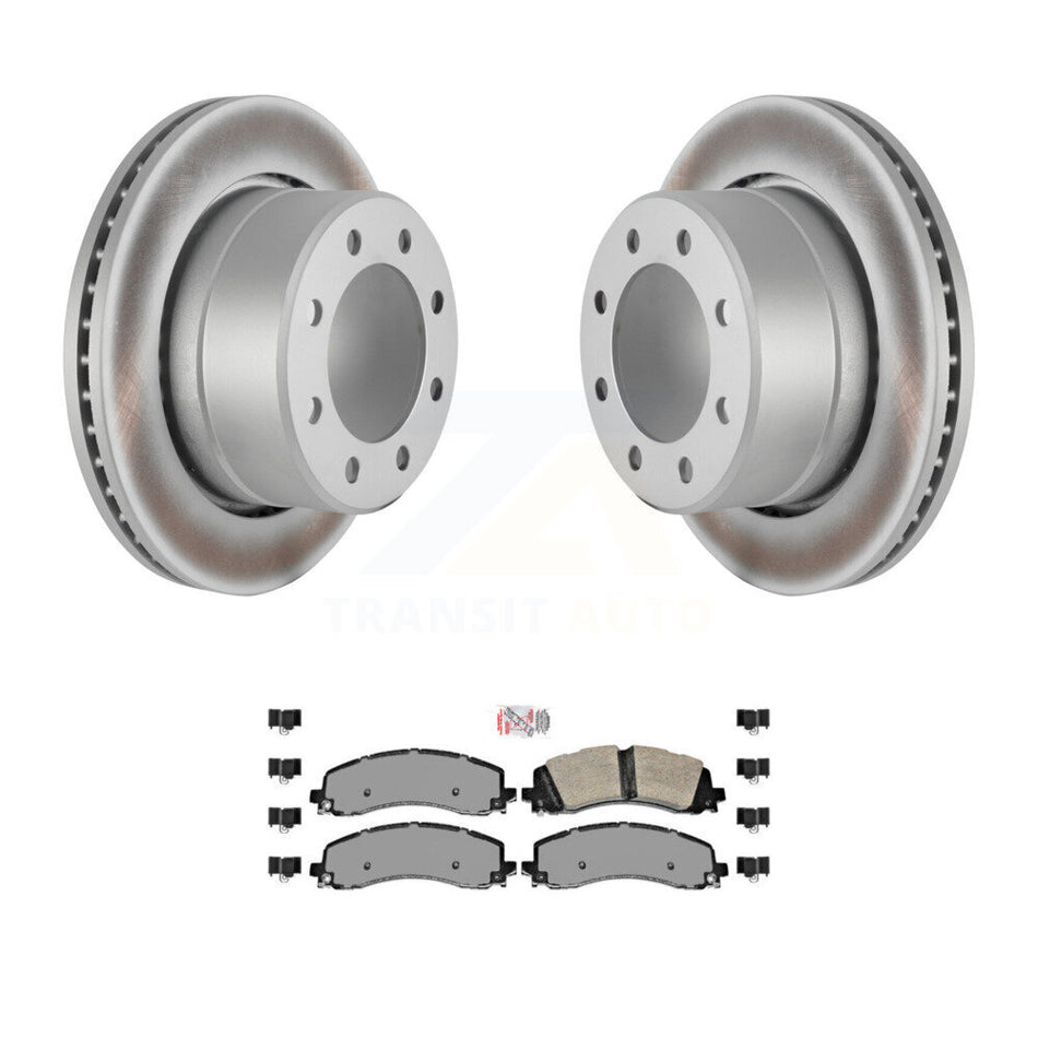 Rear Coated Disc Brake Rotors And Semi-Metallic Pads Kit For Ram 2500 3500 KGA-103437