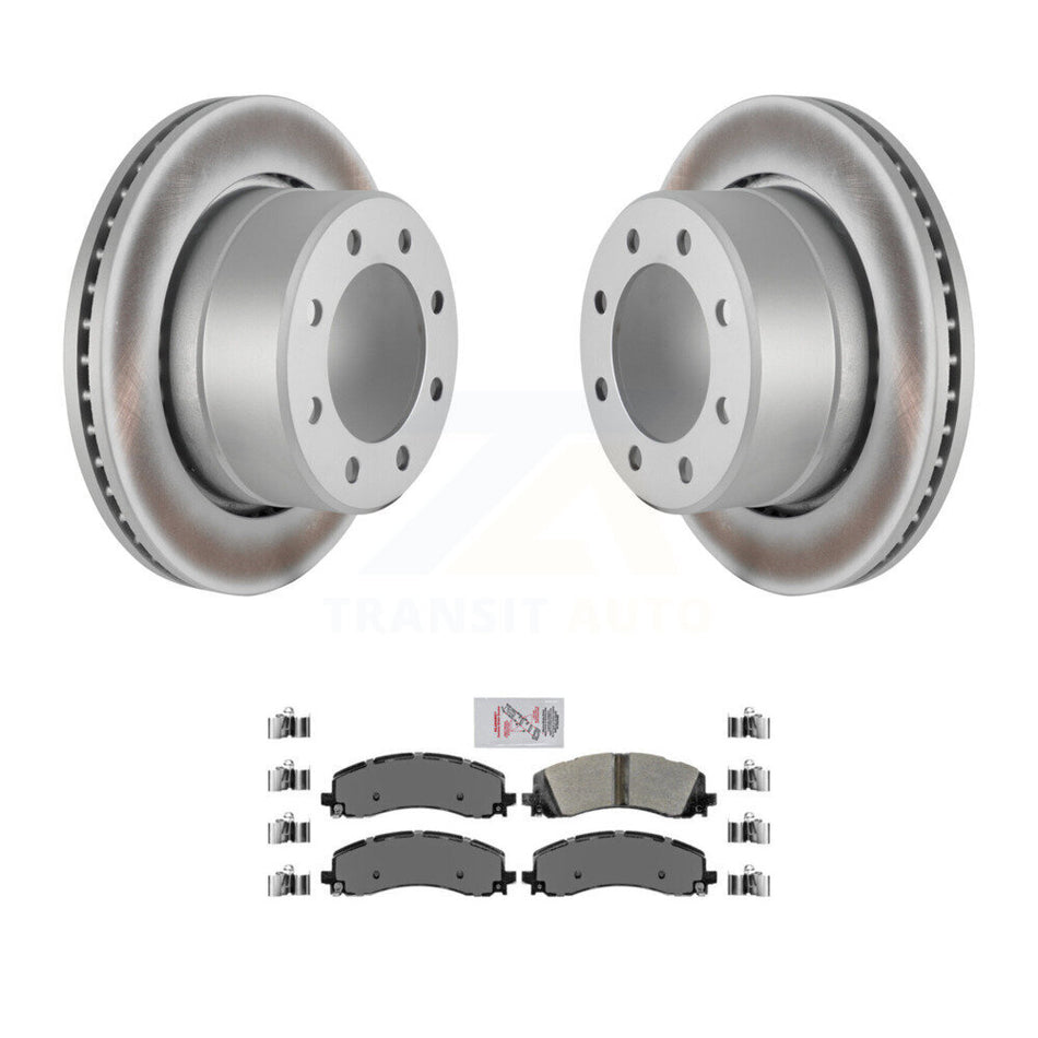 Rear Coated Disc Brake Rotors And Semi-Metallic Pads Kit For Ram 2500 3500 KGA-103440