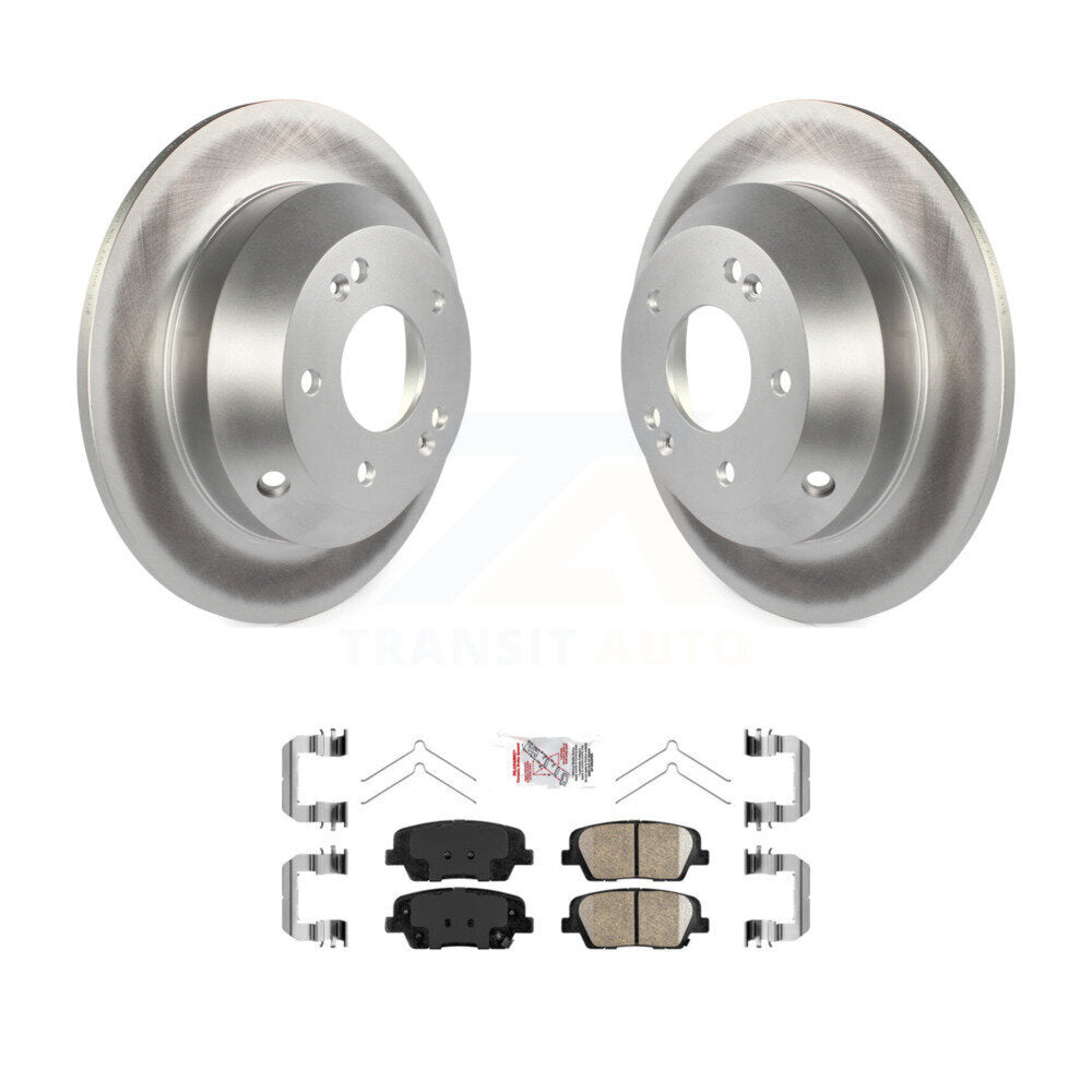 Rear Coated Disc Brake Rotors & Ceramic Pad Kit For Kia Sorento Hyundai Santa Fe Sport XL KGA-103448