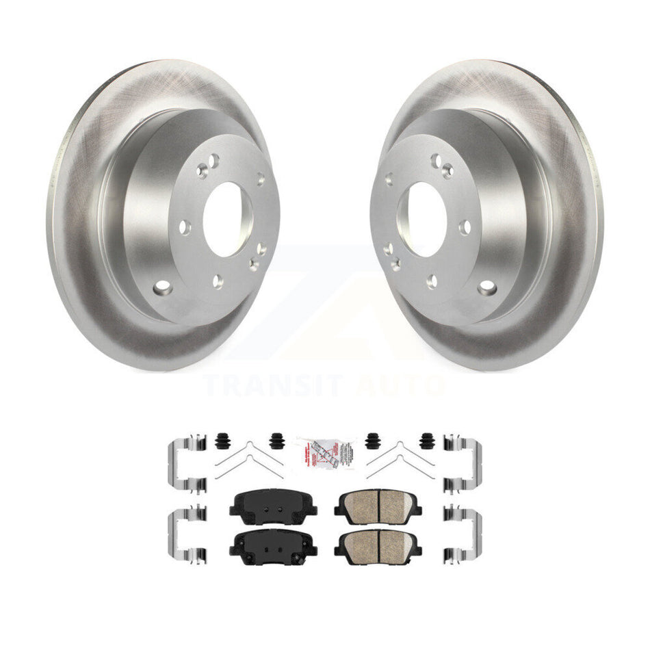 Rear Coated Disc Brake Rotors & Ceramic Pad Kit For Kia Sorento Hyundai Santa Fe Sport XL KGA-103450