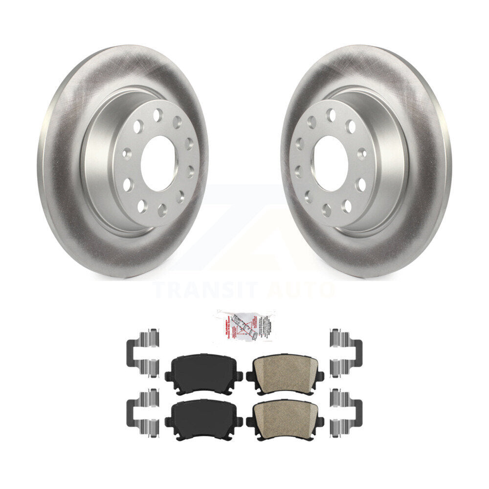Rear Coat Brake Rotors Ceramic Pad Kit For Volkswagen Tiguan CC Jetta Audi Q3 Quattro GTI KGA-103466