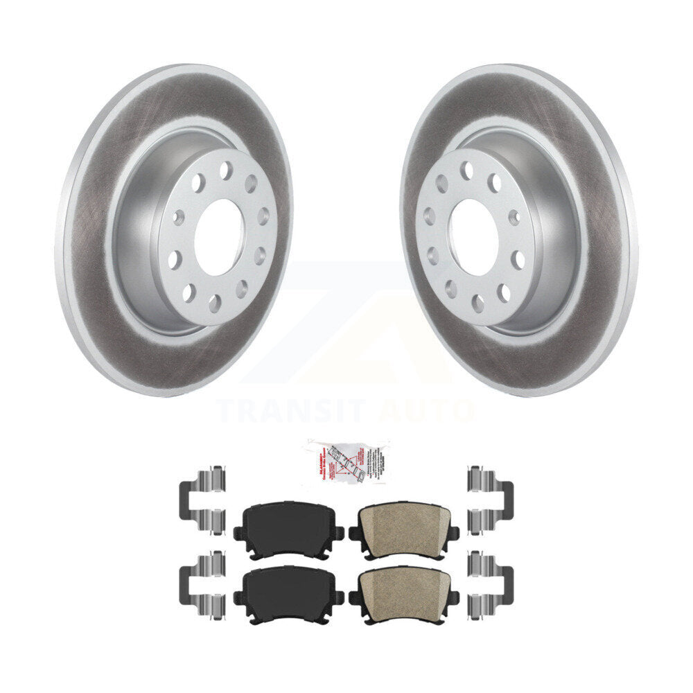 Rear Coat Brake Rotor Ceramic Pad Kit For Volkswagen Jetta GTI Passat Eos Audi A3 Quattro KGA-103467