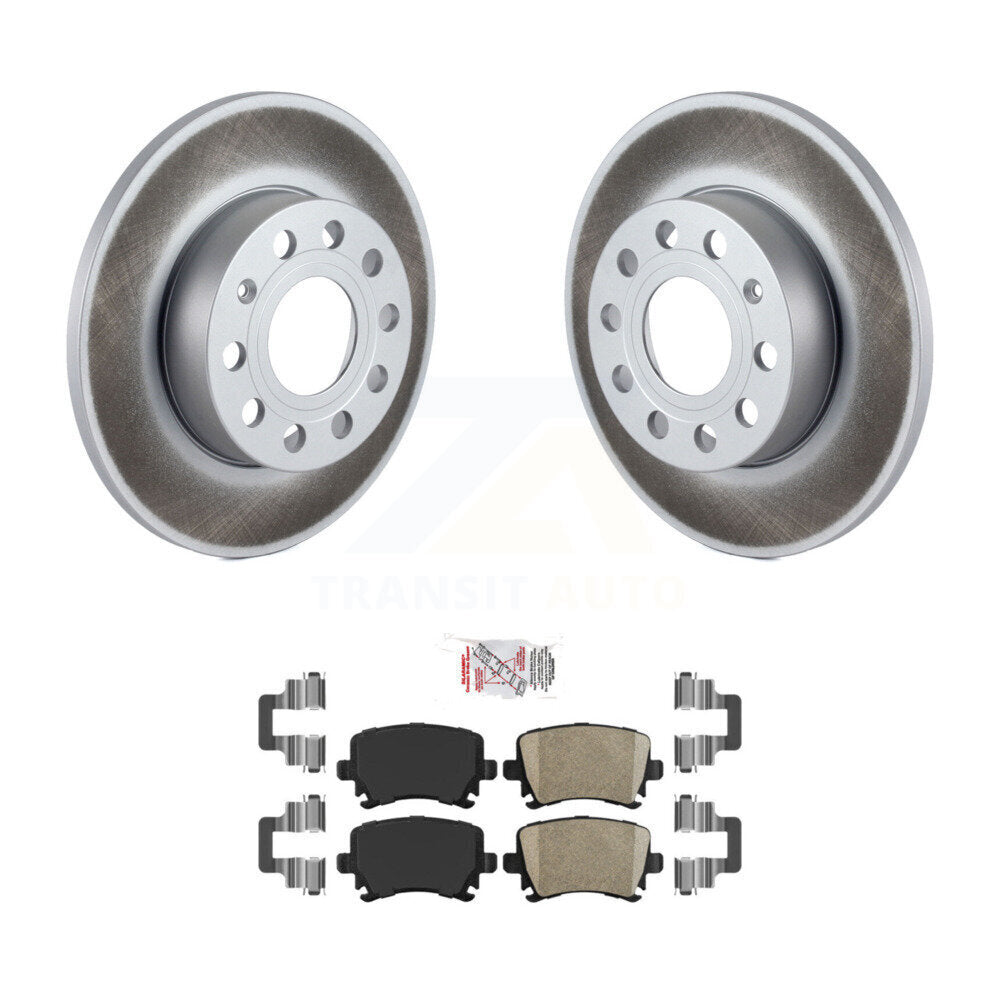 Rear Coated Disc Brake Rotors Ceramic Pad Kit For Volkswagen Jetta Rabbit Audi A3 Quattro KGA-103470