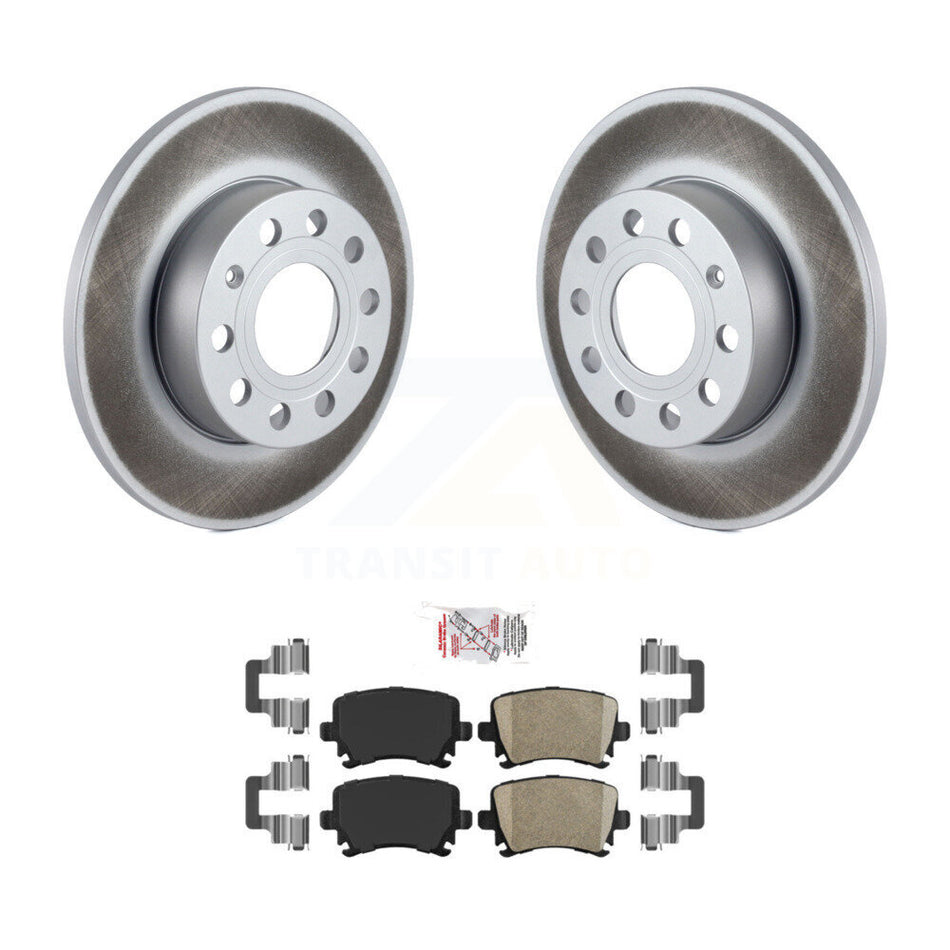 Rear Coated Disc Brake Rotors Ceramic Pad Kit For Volkswagen Jetta Rabbit Audi A3 Quattro KGA-103470