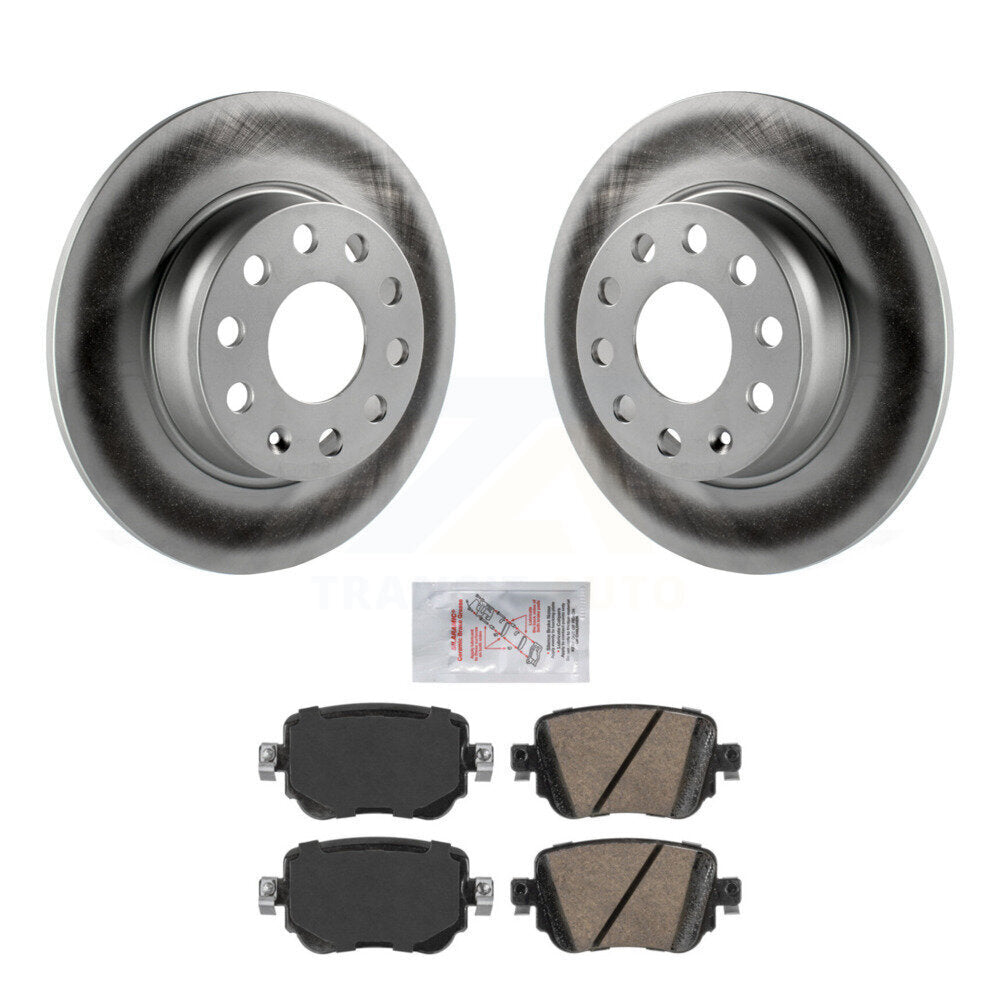 Rear Coat Brake Rotors Ceramic Pad Kit For Volkswagen Golf SportWagen Passat GTI Alltrack KGA-103474