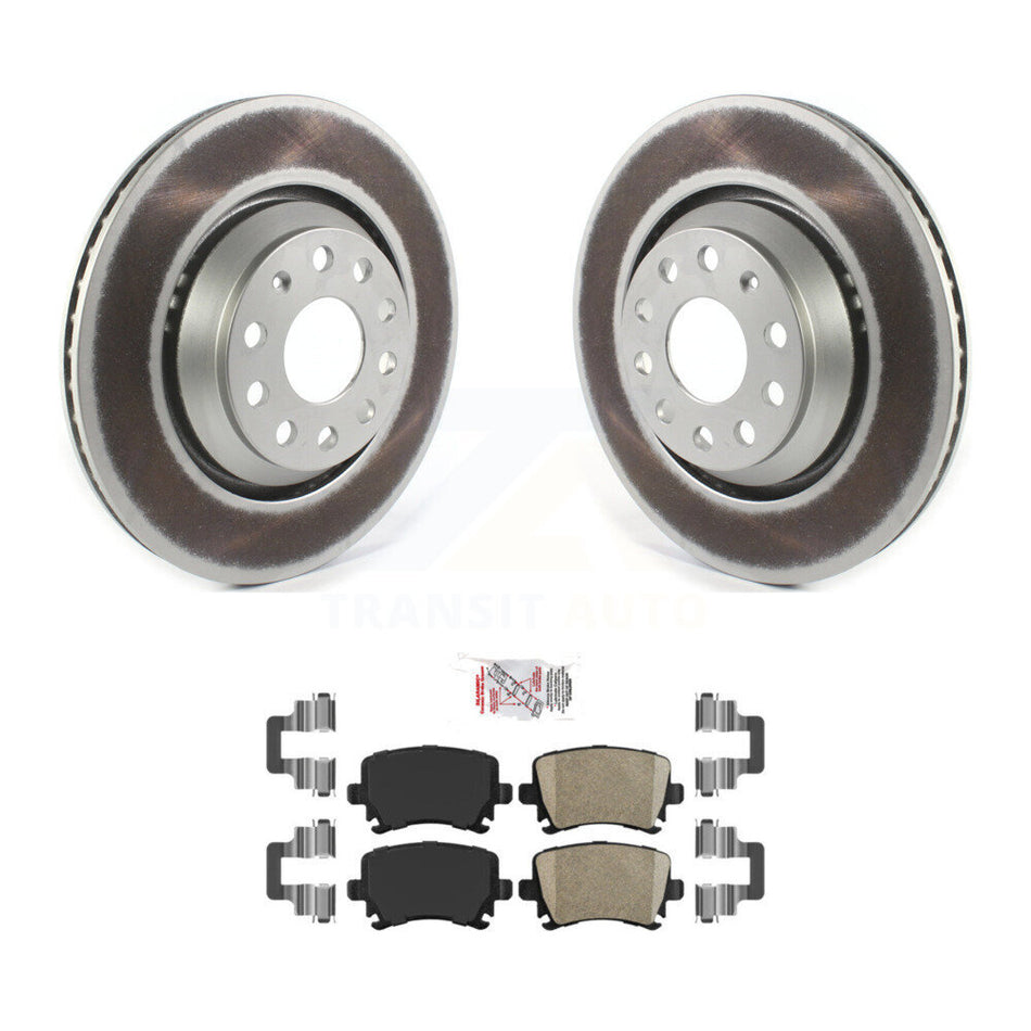 Rear Coated Disc Brake Rotors And Ceramic Pad Kit For Volkswagen GTI Passat CC Golf R R32 KGA-103475