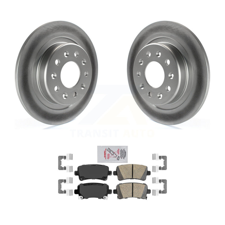Rear Coated Disc Brake Rotors & Ceramic Pad Kit For 2016 Chevrolet Malibu Carryover Model KGA-103494