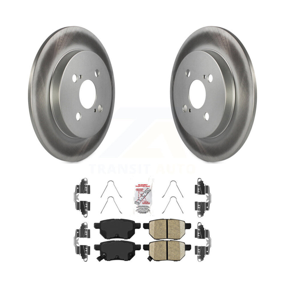 Rear Coated Disc Brake Rotors And Ceramic Pads Kit For 2012-2018 Toyota Yaris KGA-103505