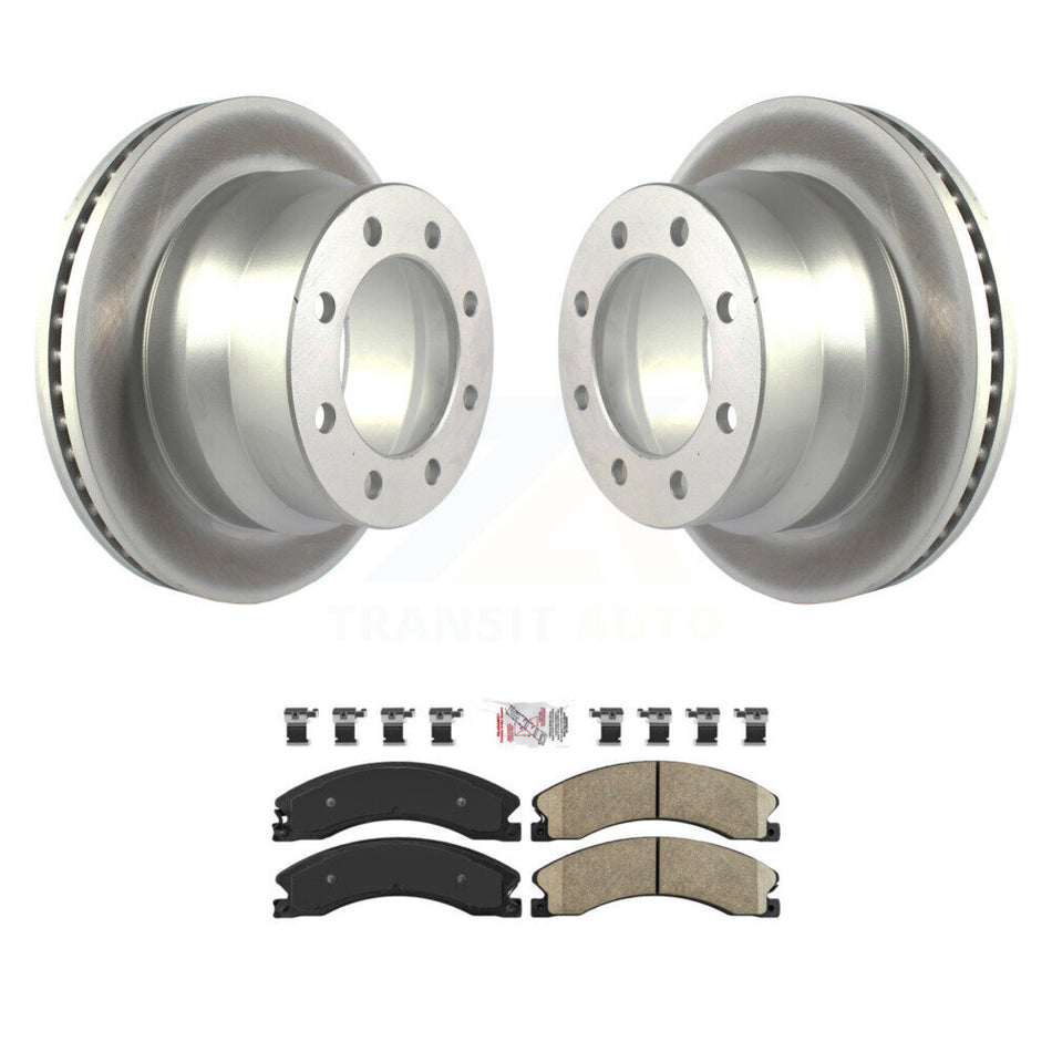 Rear Coated Disc Brake Rotor & Ceramic Pad Kit For GMC Savana 3500 Chevrolet Express 4500 KGA-103523