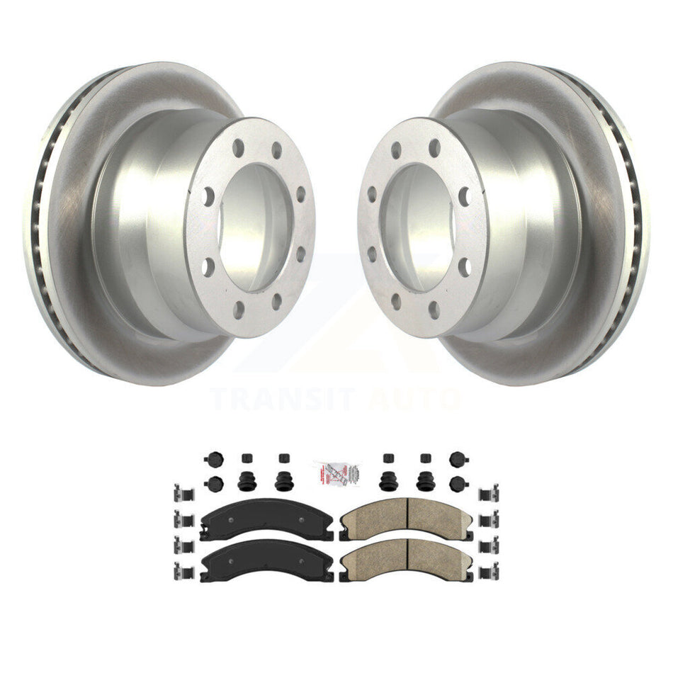 Rear Coated Disc Brake Rotor & Ceramic Pad Kit For GMC Savana 3500 Chevrolet Express 4500 KGA-103524