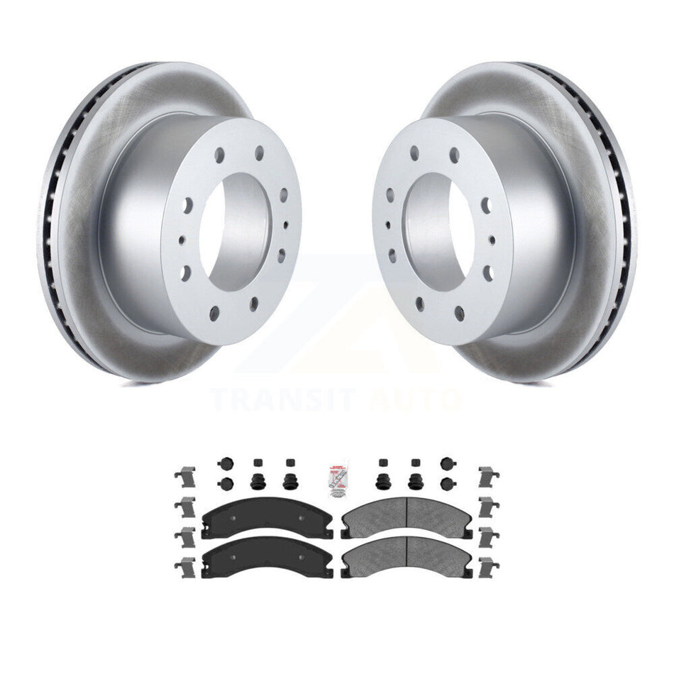 Rear Coated Brake Rotors Semi-Metallic Pad Kit For GMC Chevrolet Sierra 2500 HD Silverado KGA-103526