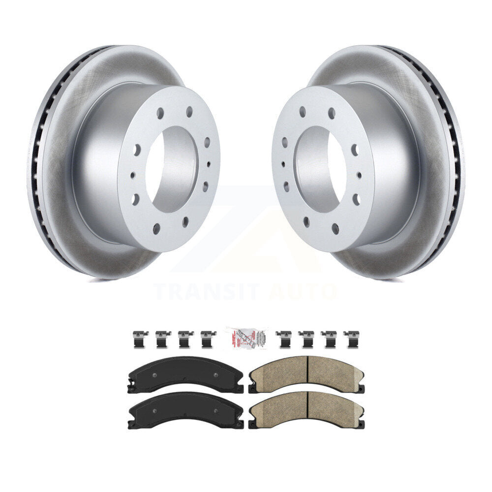 Rear Coated Brake Rotor & Ceramic Pad Kit For GMC Chevrolet Sierra 2500 HD Silverado 3500 KGA-103527