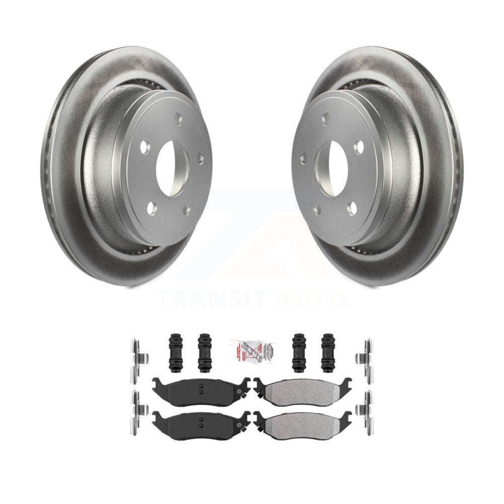 Rear Coated Brake Rotor Semi-Metallic Pad Kit For Ram 1500 Classic Dodge Durango Chrysler KGA-103529