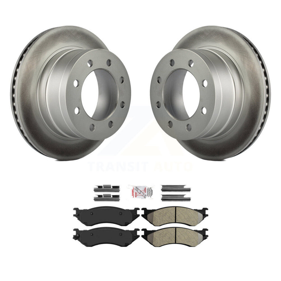 Rear Coated Disc Brake Rotors And Semi-Metallic Pads Kit For Dodge Ram 1500 3500 2500 KGA-103535