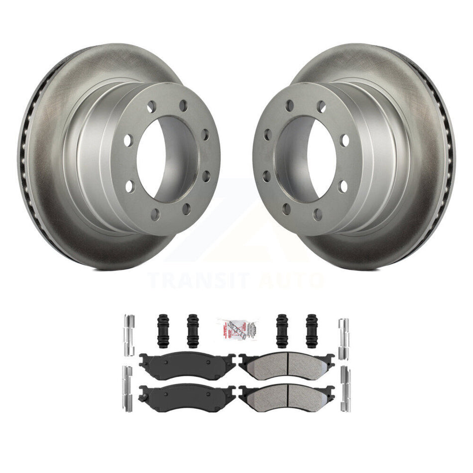 Rear Coated Disc Brake Rotors And Semi-Metallic Pads Kit For Dodge Ram 1500 3500 2500 KGA-103536