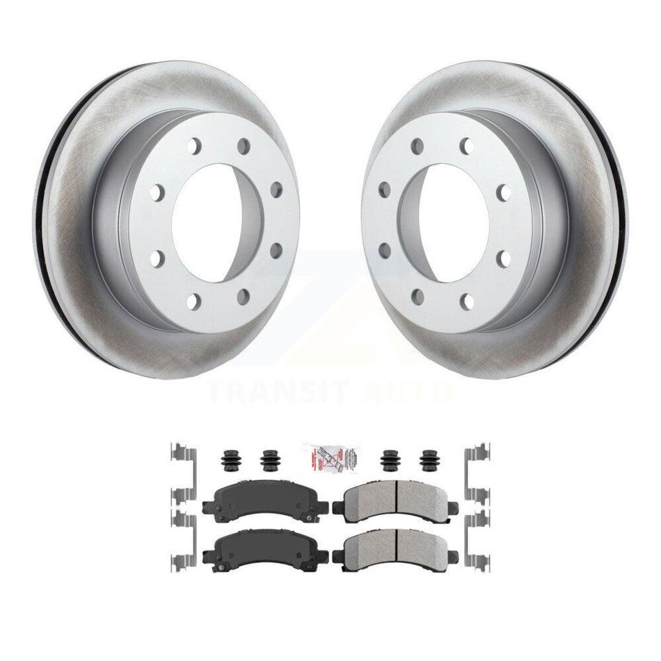 Rear Coated Brake Rotors Semi-Metallic Pad Kit For Chevrolet GMC Express 2500 Savana 3500 KGA-103543