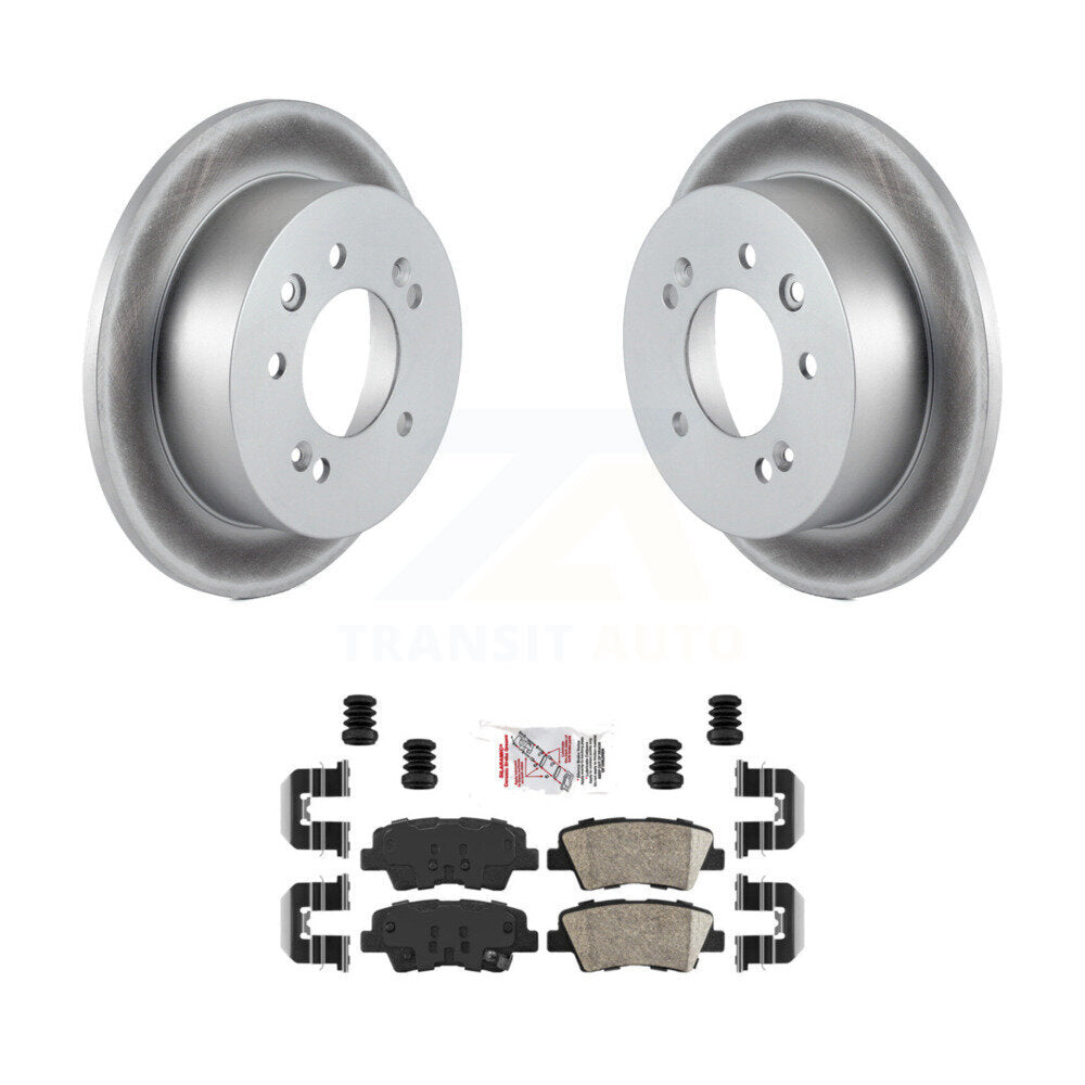 Rear Coated Disc Brake Rotor Ceramic Pad Kit For 2010 Hyundai Elantra Sedan From 03 23 10 KGA-103557