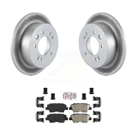 Rear Coated Disc Brake Rotor Ceramic Pad Kit For 2010 Hyundai Elantra Sedan From 03 23 10 KGA-103557