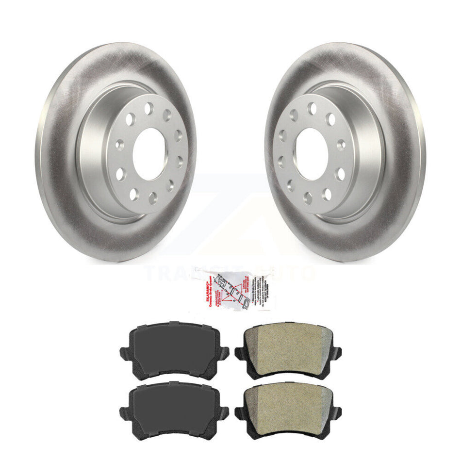 Rear Coated Disc Brake Rotors Semi-Metallic Pad Kit For Volkswagen Tiguan Audi Q3 Quattro KGA-103562