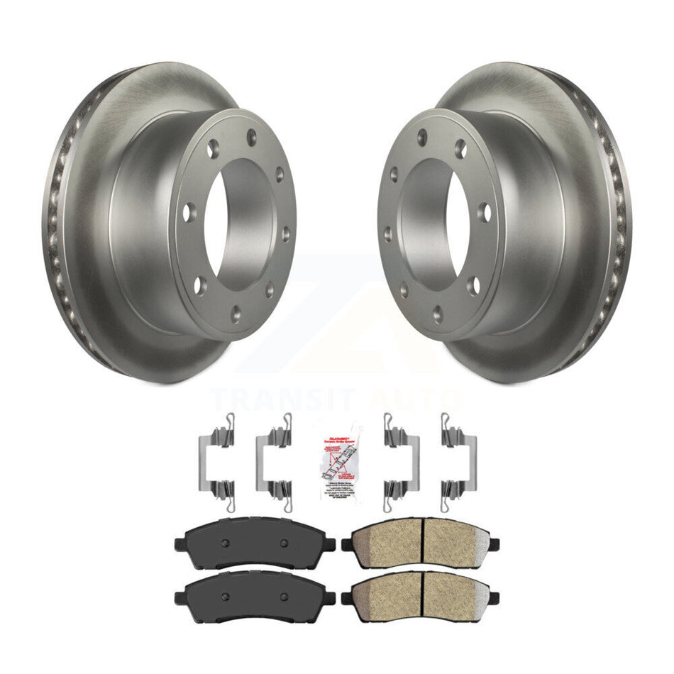Rear Coated Brake Rotor & Semi-Metallic Pad Kit For Ford F-350 Super Duty F-250 Excursion KGA-103567