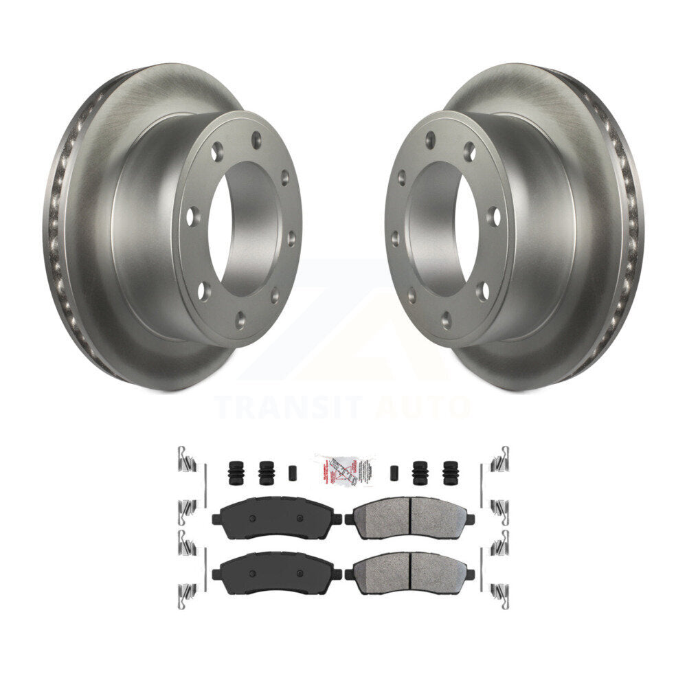 Rear Coated Brake Rotor & Semi-Metallic Pad Kit For Ford F-350 Super Duty F-250 Excursion KGA-103568