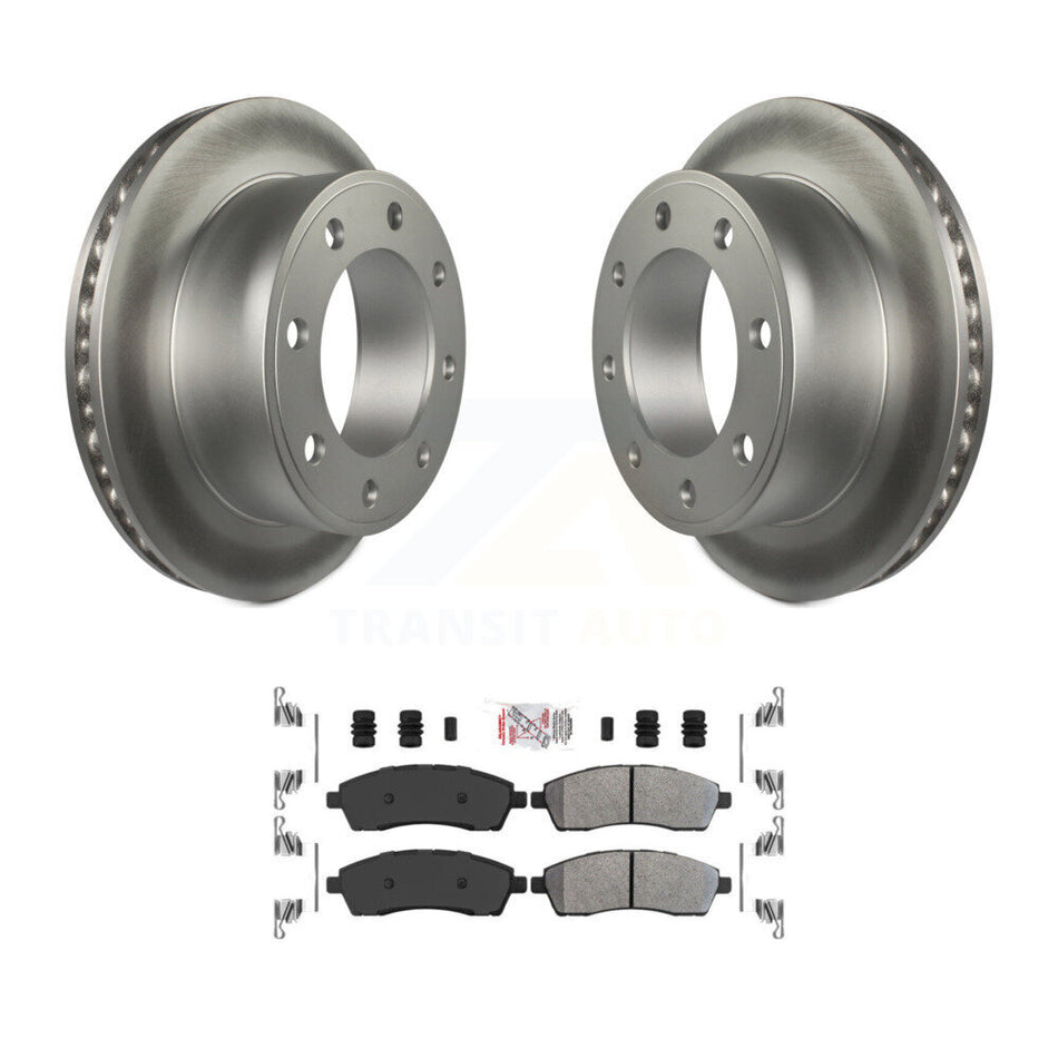 Rear Coated Brake Rotor & Semi-Metallic Pad Kit For Ford F-350 Super Duty F-250 Excursion KGA-103568