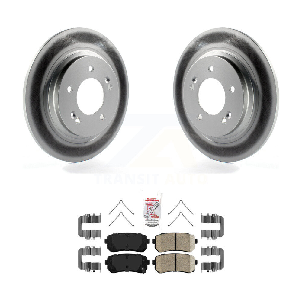 Rear Coated Brake Rotor & Ceramic Pad Kit For 2016 Kia Optima With Electric Parking KGA-103578