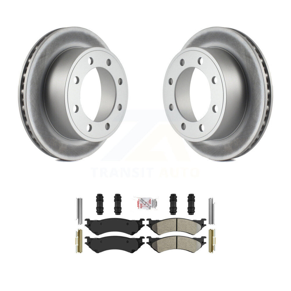 Rear Coated Brake Rotor & Semi-Metallic Pad Kit For Ford E-350 Super Duty E-250 Econoline KGA-103596