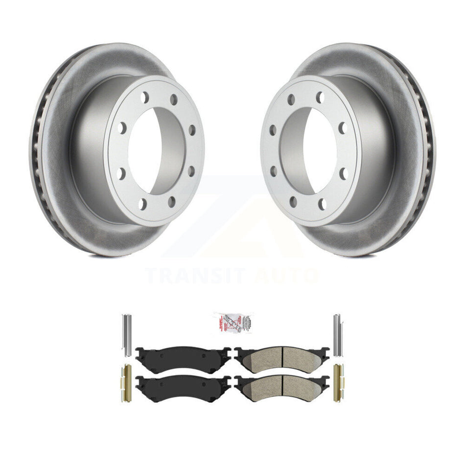 Rear Coated Brake Rotor & Semi-Metallic Pad Kit For Ford E-350 Super Duty E-250 Econoline KGA-103597
