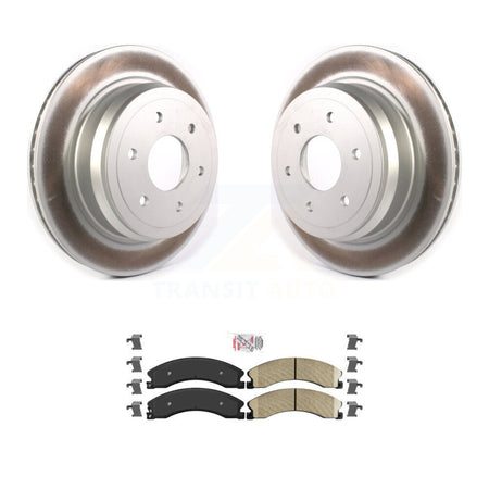 Rear Coated Disc Brake Rotors And Ceramic Pads Kit For 2016-2024 Nissan TITAN XD KGA-103643
