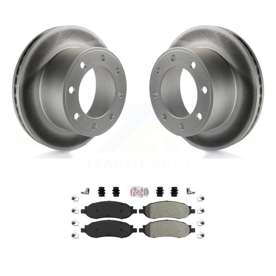 Rear Coated Brake Rotor & Semi-Metallic Pad Kit For 2005-2007 Ford F-350 Super Duty F-250 KGA-103655