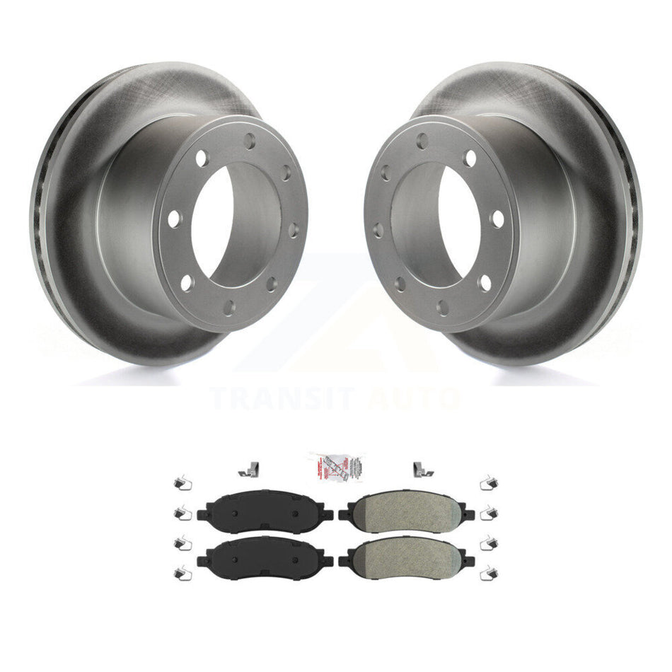 Rear Coated Brake Rotor & Semi-Metallic Pad Kit For 2005-2007 Ford F-350 Super Duty F-250 KGA-103656