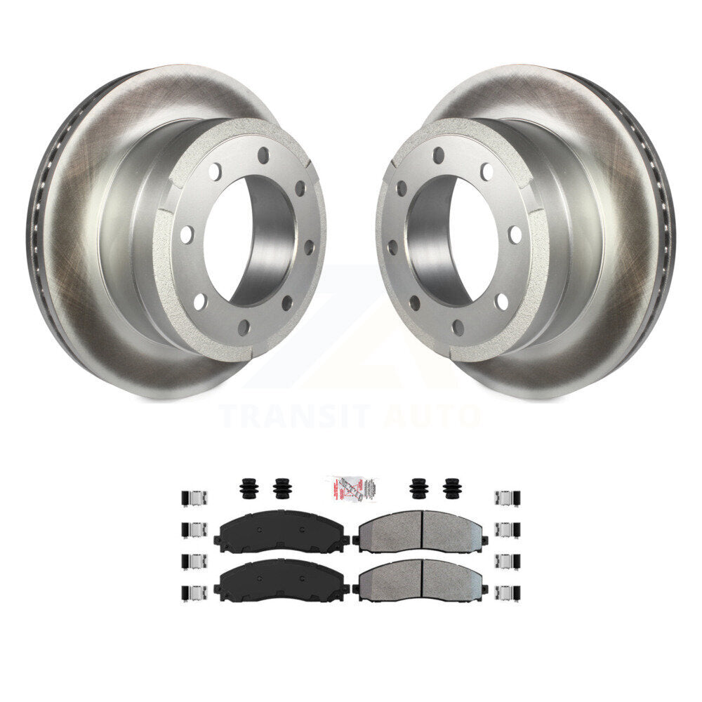 Rear Coated Disc Brake Rotors And Semi-Metallic Pads Kit For Ford F-350 Super Duty F-250 KGA-103659