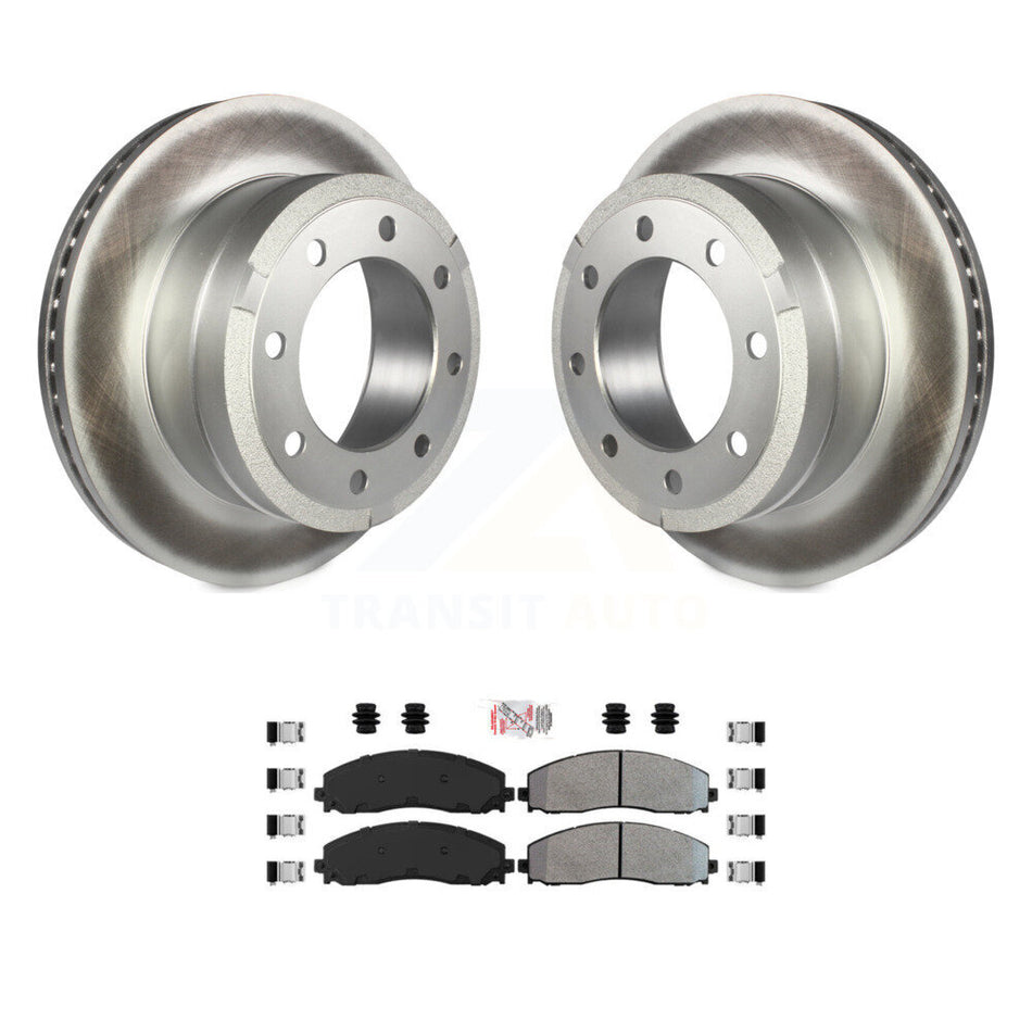 Rear Coated Disc Brake Rotors And Semi-Metallic Pads Kit For Ford F-350 Super Duty F-250 KGA-103659
