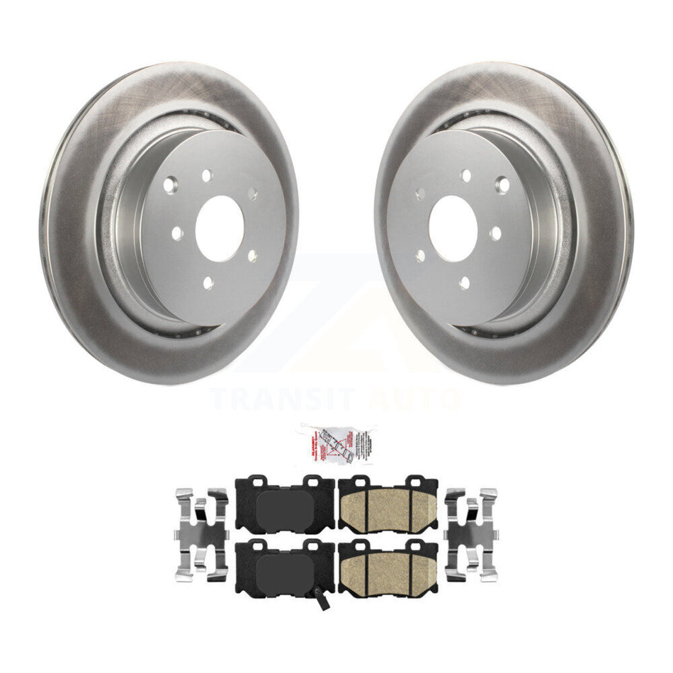 Rear Coated Brake Rotor & Ceramic Pad Kit For INFINITI Q50 Q60 M37 FX50 QX70 Q70 Q70L M56 KGA-103674